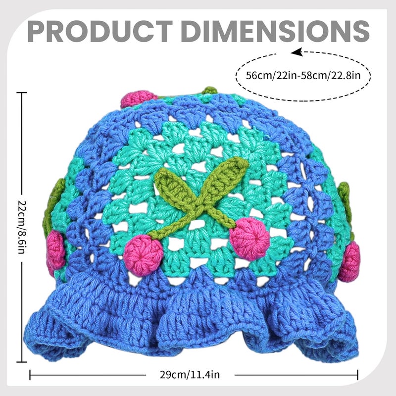 Busnos Crochet Bucket Hats for Women Handmade Hat Cute Foldable Knitted Hats for Women - Image 4